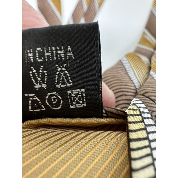 Brooks Brothers Silk Mens Neck Tie Squared Ribbed Geo Ancient Long 58 inches 4w - Picture 9 of 12